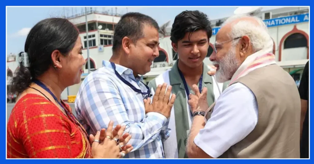 Vaibhav Suryavanshi with his family meeting PM Modi after becoming famous in cricket